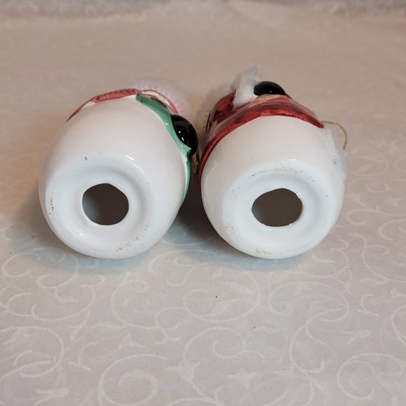 Winter Wonderland Ceramic Free Standing Happy Snowman Ornaments 2 Set 4 1/4" - Picture 5 of 6